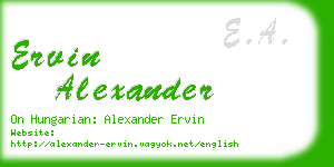 ervin alexander business card